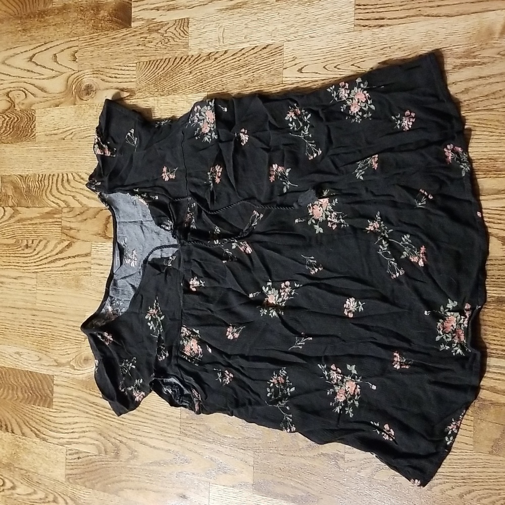 (L) Denver Hayes Floral Print Bohemian Cottagecore Tassel Lightweight 100% Rayon